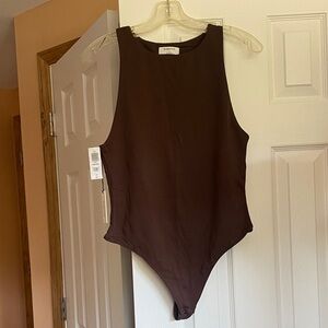 Aritzia Babaton Contour Mocha Brown Bodysuit NWT